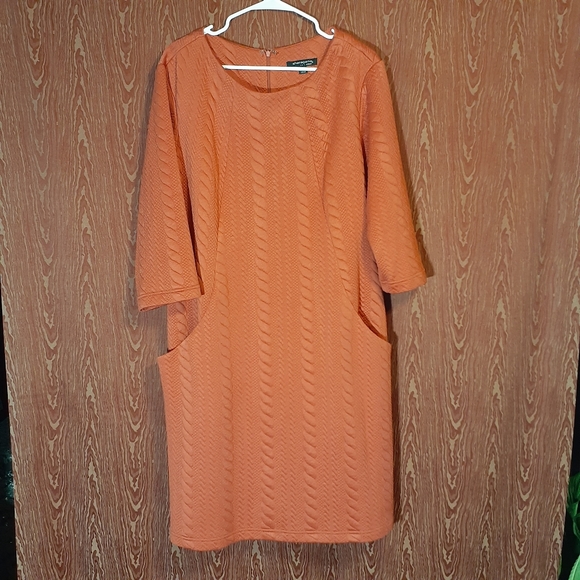SHARAGANO WOMAN Dresses & Skirts - SHARAGANO WOMEN BURNT ORANGE DRESS WOMEN'S SIZE 14W